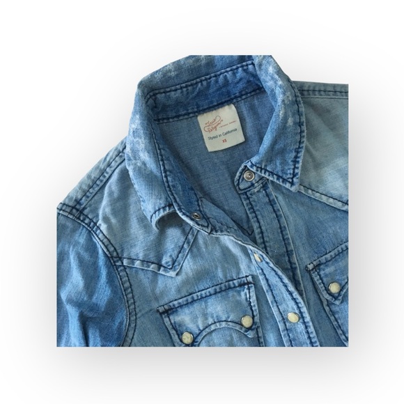 new True Religion ʊ Lucy Denim Button Down Western Inspired Shirt ʊ Sundance XS - Picture 4 of 16
